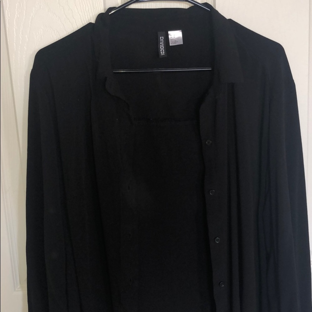 Black Button Blouse Size 12